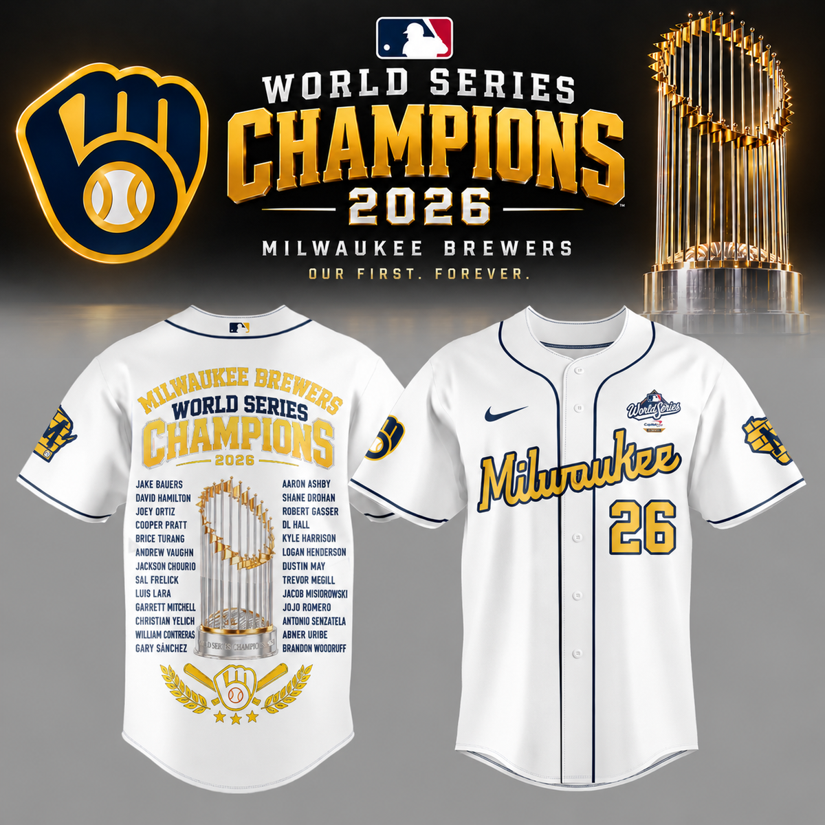 Milwaukee Brewers 2026 World Series Champions – Jersey