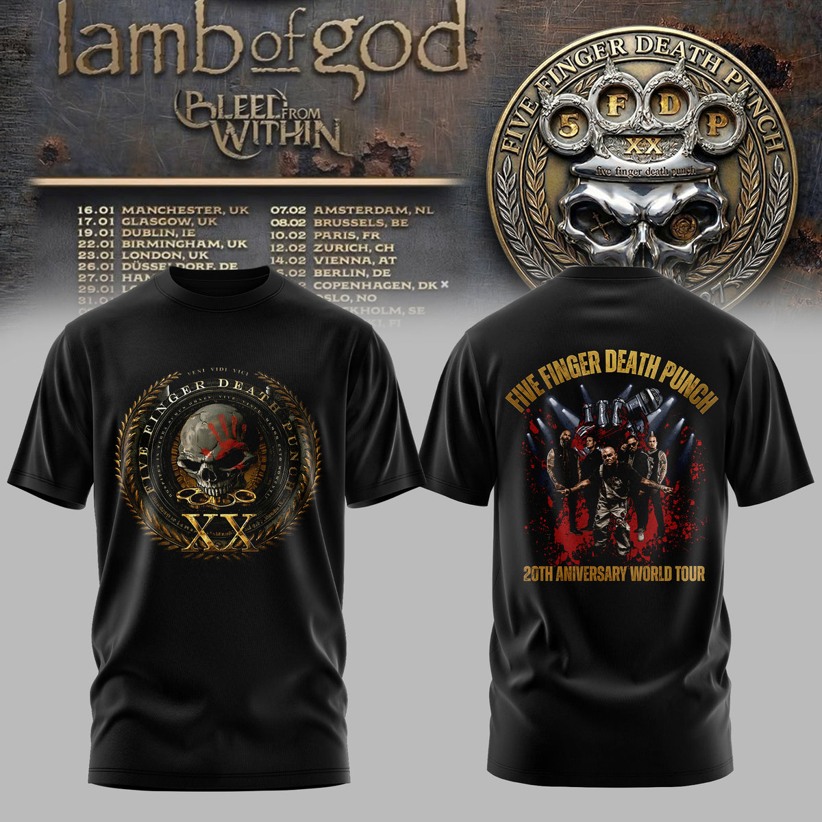 Golden Wreath Skull Tshirt Edition