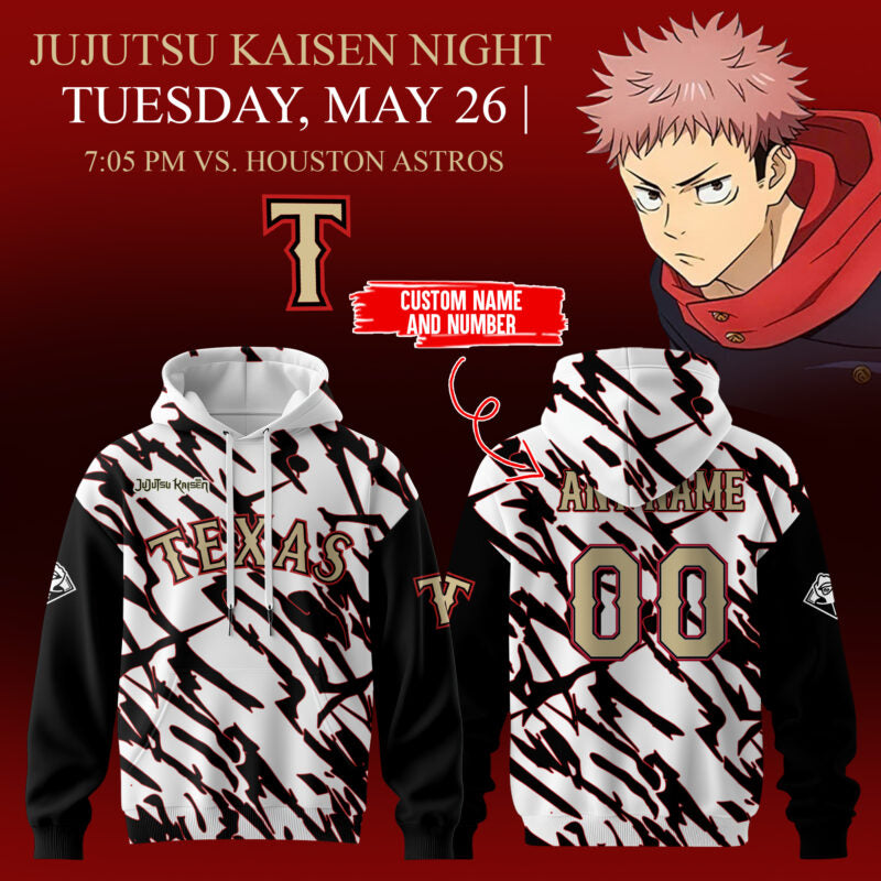 _,,,Texas Rangers x Jujutsu Kaisen 2026 Hoodie (Custom Name & Number)