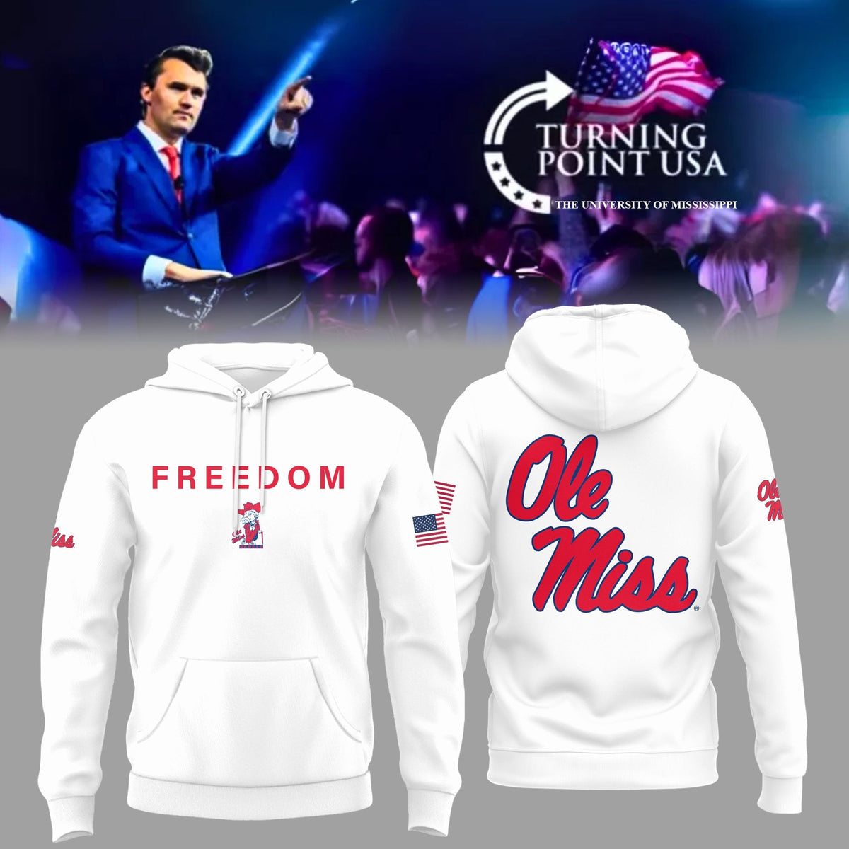 Charlie Kirk Memorial - University of Mississippi Turning Point USA - Mississippi Turning Point Freedom Shirt