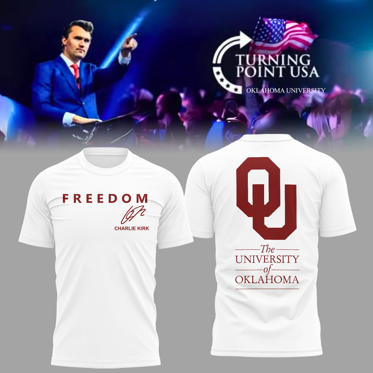 The University Of Oklahoma x Turning Point USA 2025 TShirt