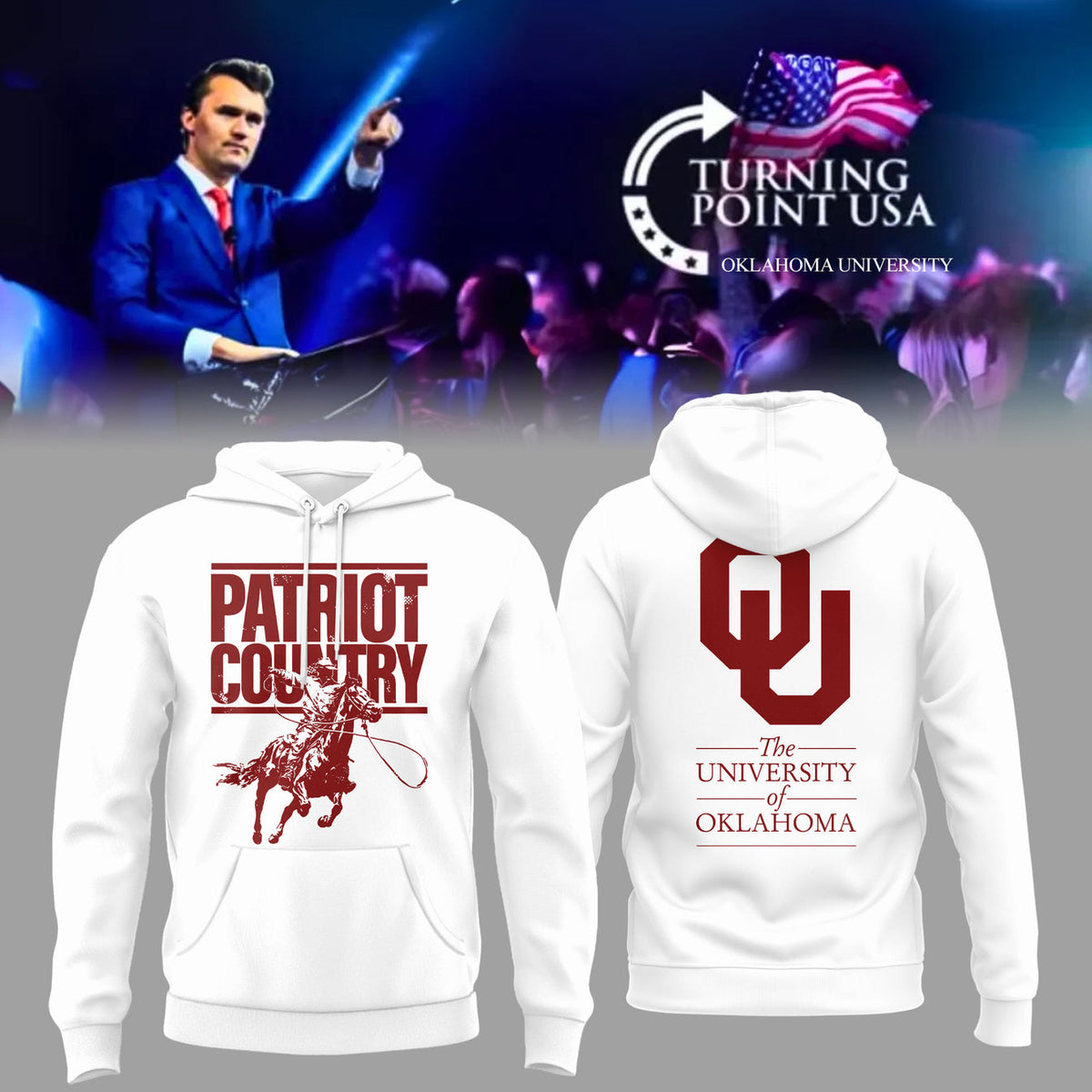 The University Of Oklahoma x Turning Point USA 2025 Hoodie