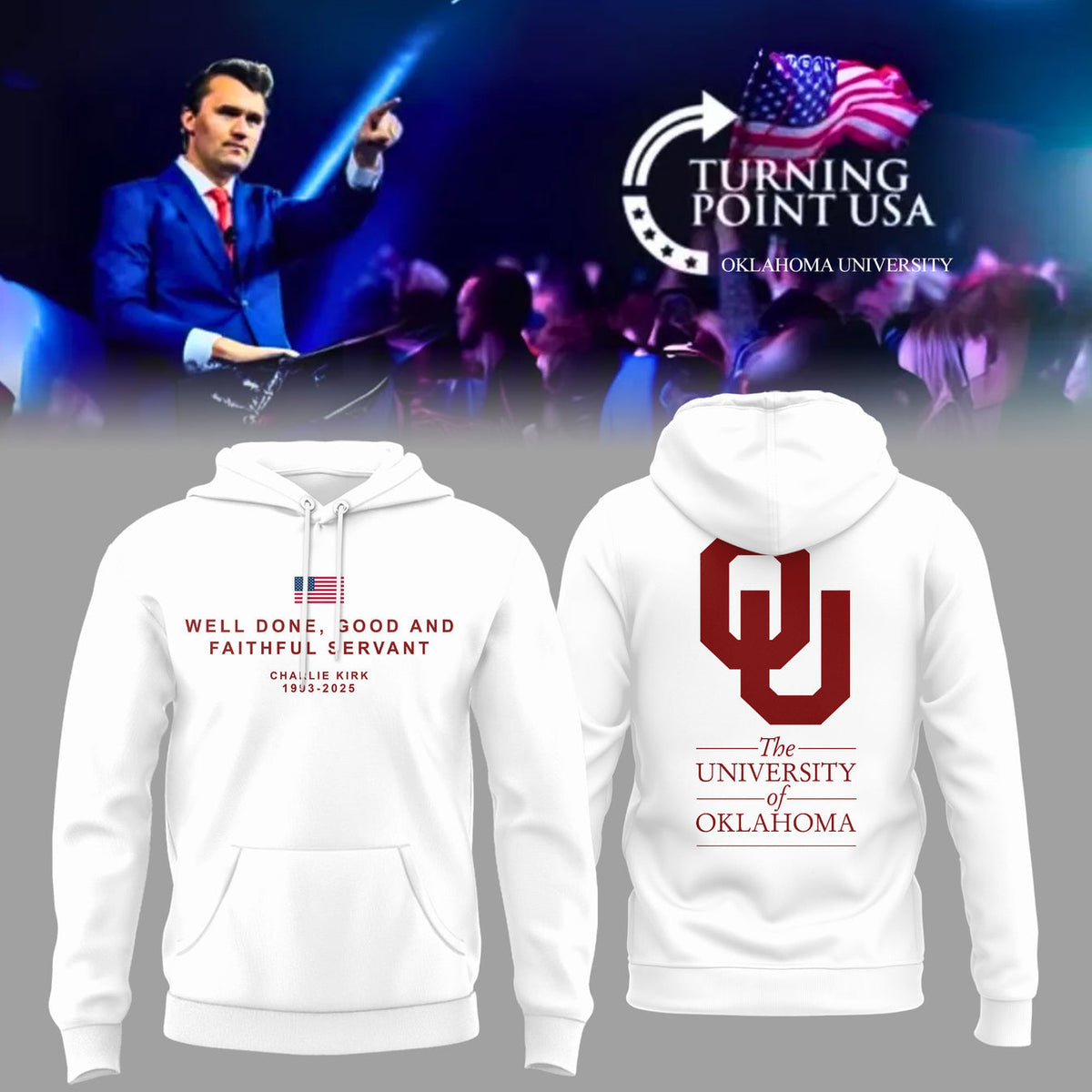 The University Of Oklahoma x Turning Point USA 2025 Hoodie