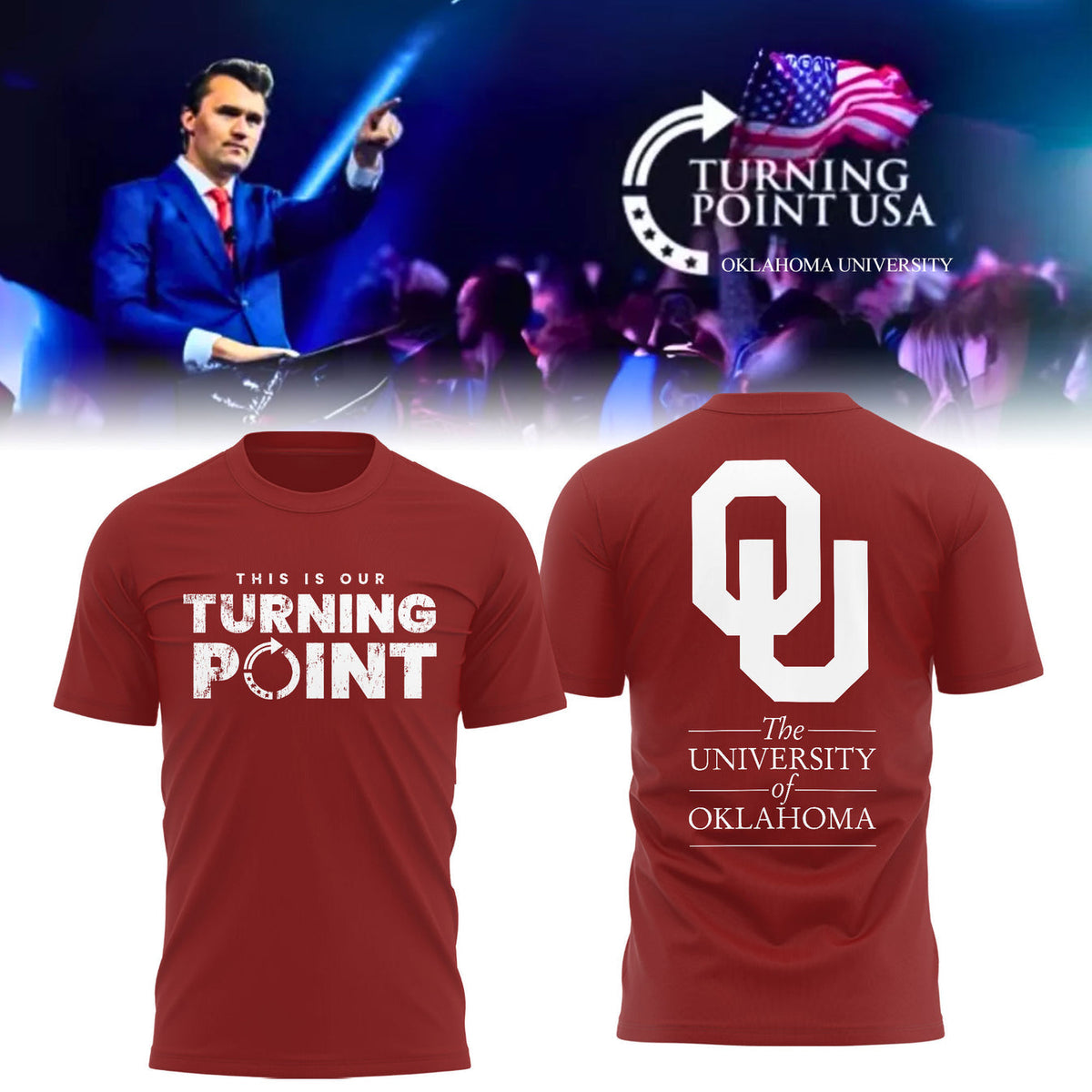 The University Of Oklahoma x Turning Point USA 2025 TShirt