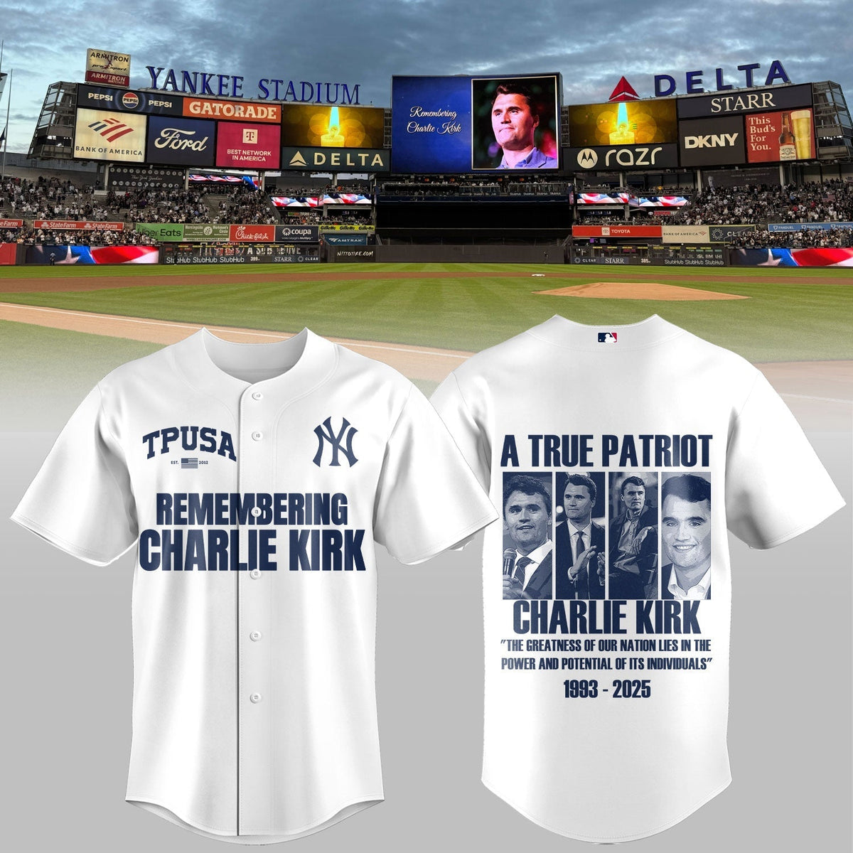 Remembering Charlie Kirk – New York Yankees Baseball Jersey