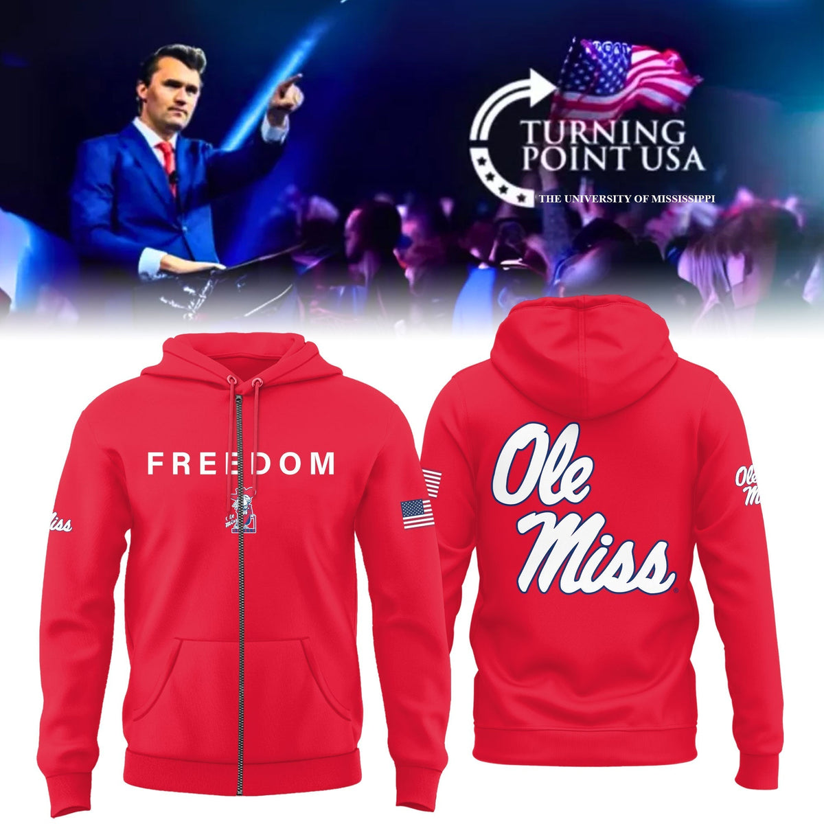 Charlie Kirk Memorial - University of Mississippi Turning Point USA - Mississippi Turning Point Freedom Shirt