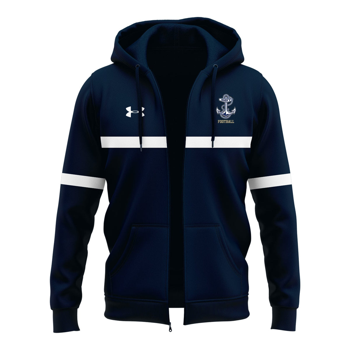 Premium Navy Midshipmen Merch For Fan - Special Edition Navy Midshipmen Zip Hoodie