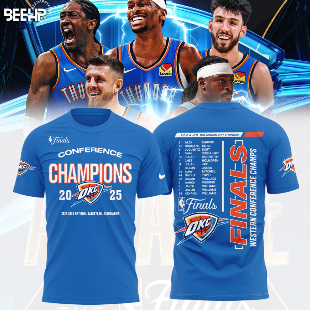 Oklahoma City Thunder 2025 Western Conference Champions T-Shirt