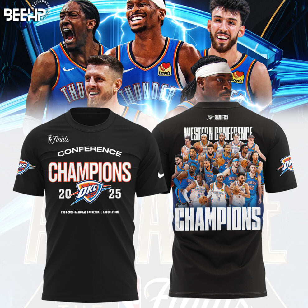 Oklahoma City Thunder 2025 Western Conference Champions T-Shirt