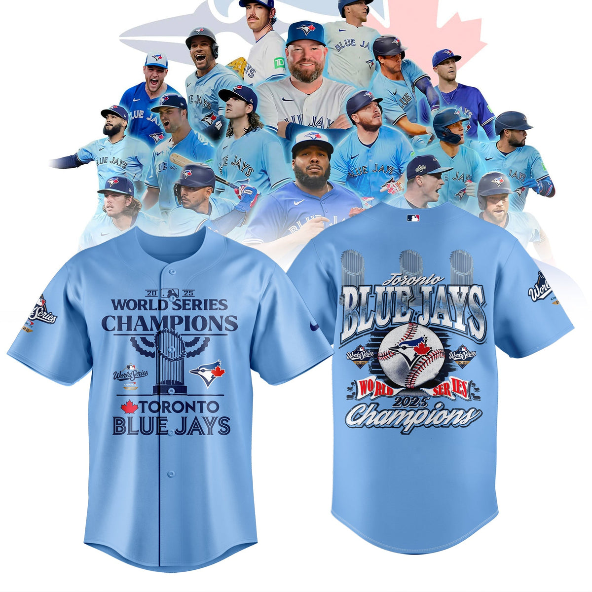 Limited Edition Toronto Blue Jays World Series Champions 2025 Baseball Light Blue Jersey