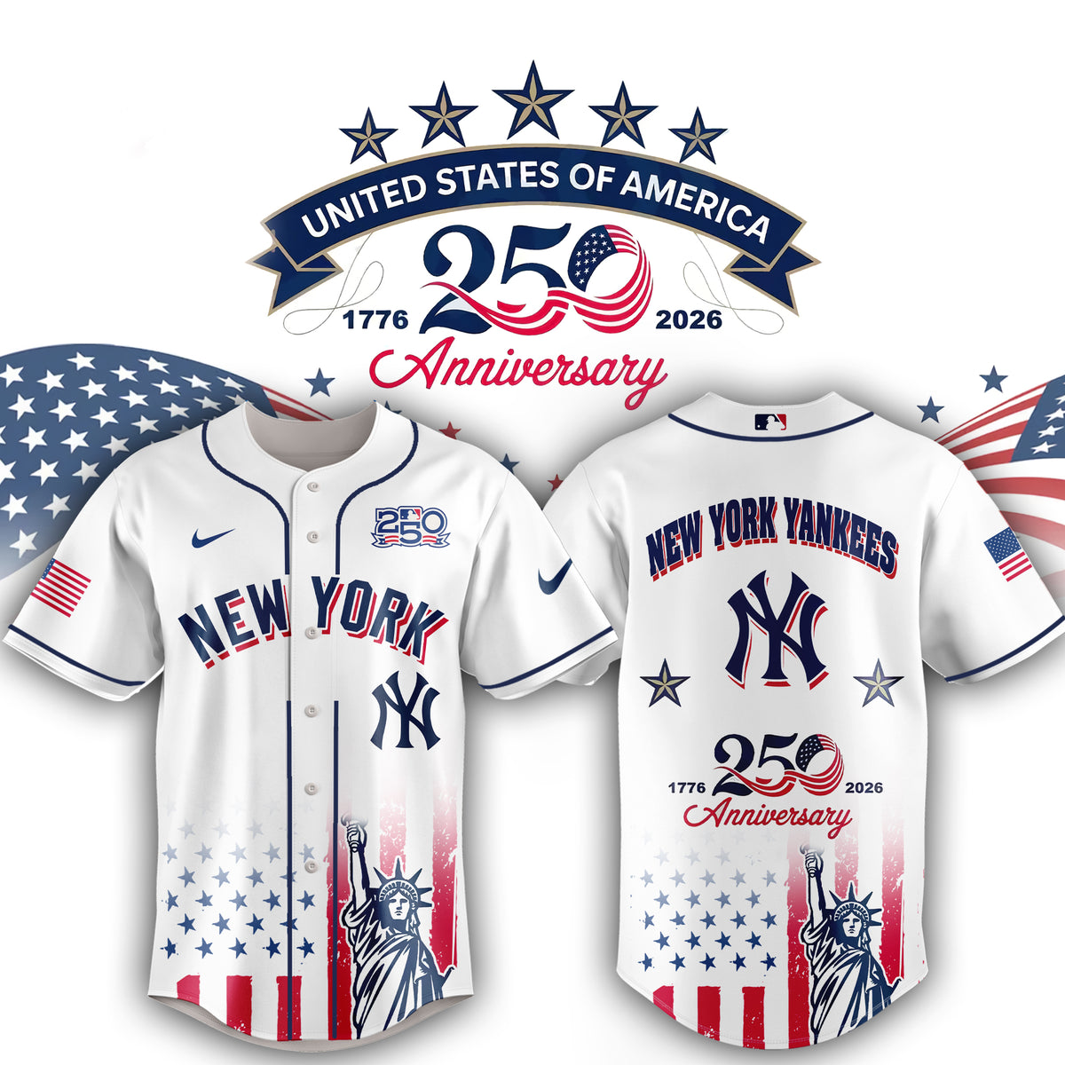 Full Team Baseball 250th Anniversary United States Semiquincentennial Special Jersey