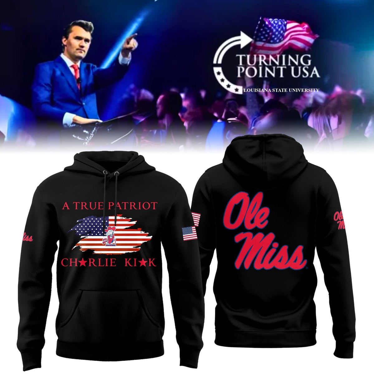 Charlie Kirk Memorial - University of Mississippi Turning Point USA - Mississippi Turning Point Freedom Shirt