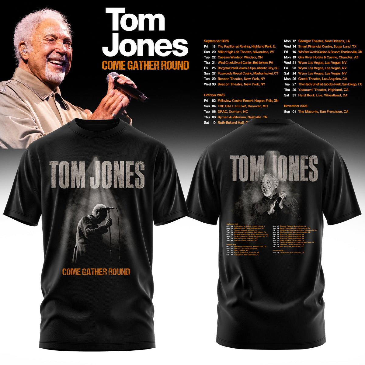 TOM JONES – COME GATHER ROUND COLLECTION TEE