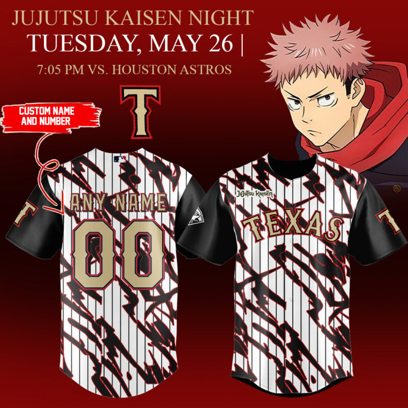__Texas Rangers x Jujutsu Kaisen 2026 Baseball Jersey (Custom Name & Number)