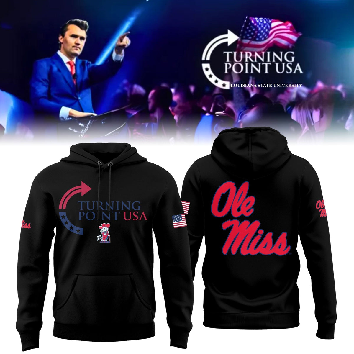 Charlie Kirk Memorial - University of Mississippi Turning Point USA - Mississippi Turning Point Freedom Shirt