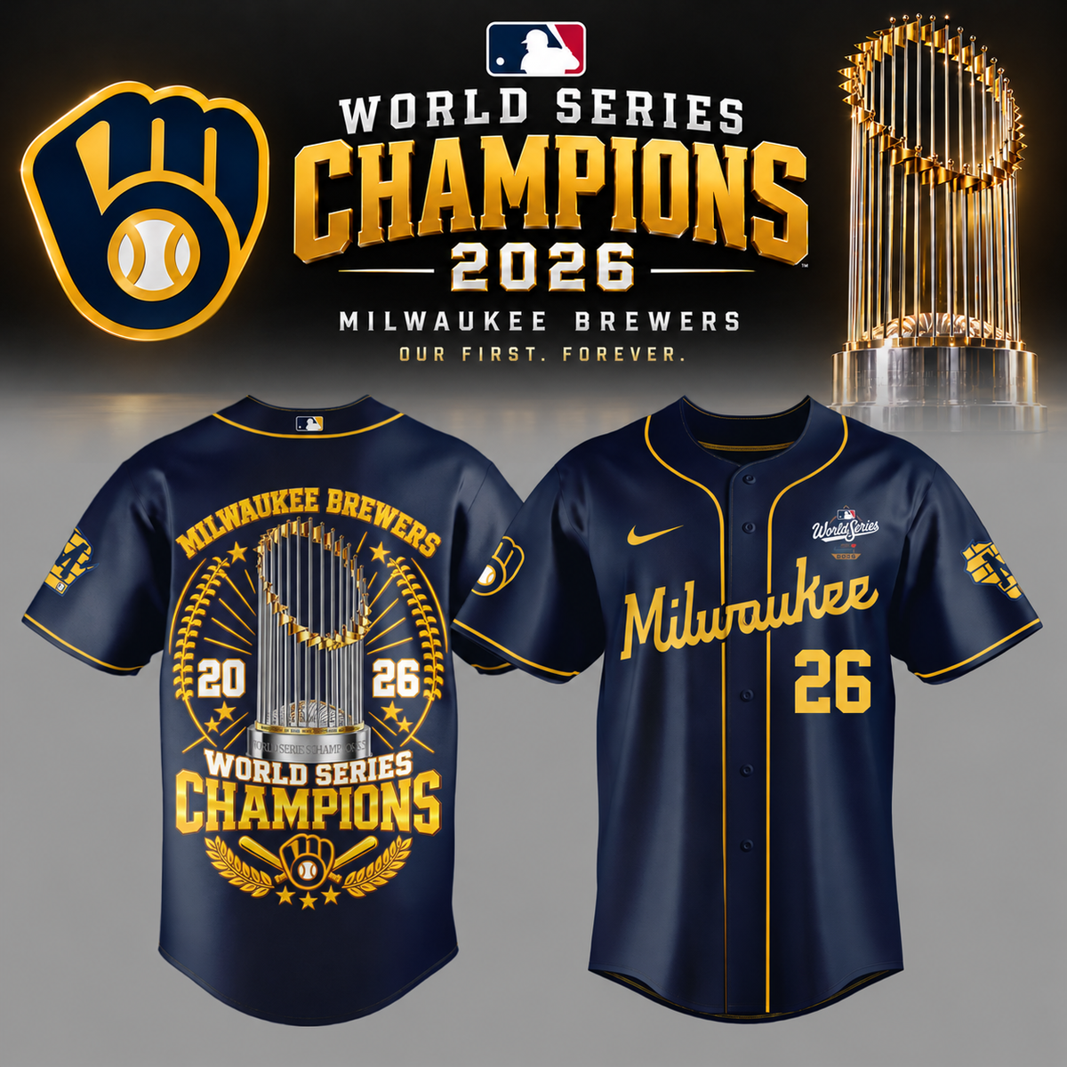 Milwaukee Brewers 2026 World Series Champions – Jersey
