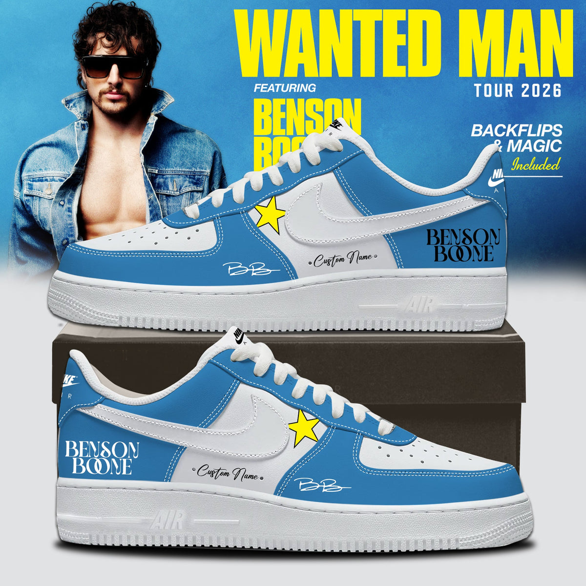 ..Benson Boone Wanted Man signed Shoes 13