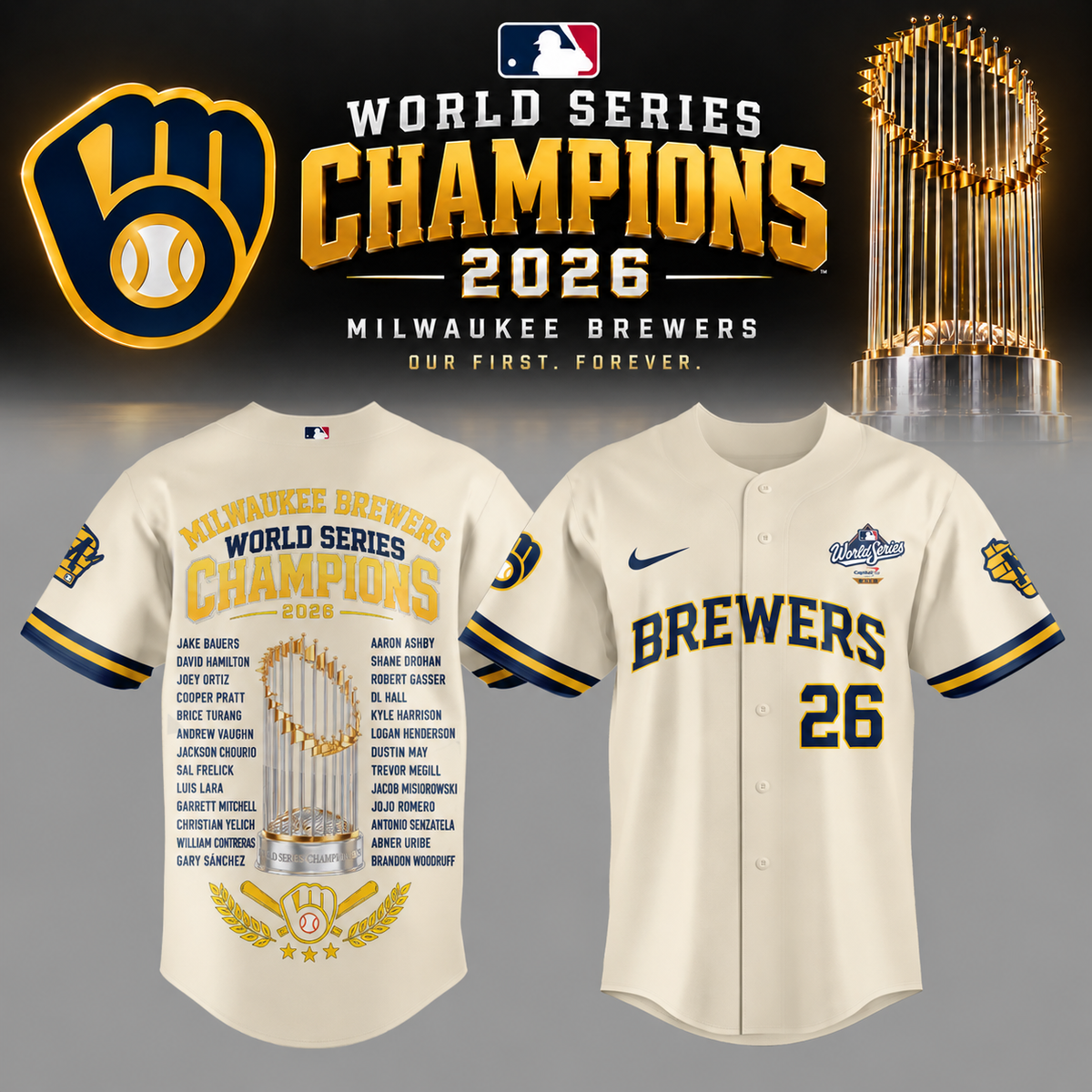 Milwaukee Brewers 2026 World Series Champions – Jersey