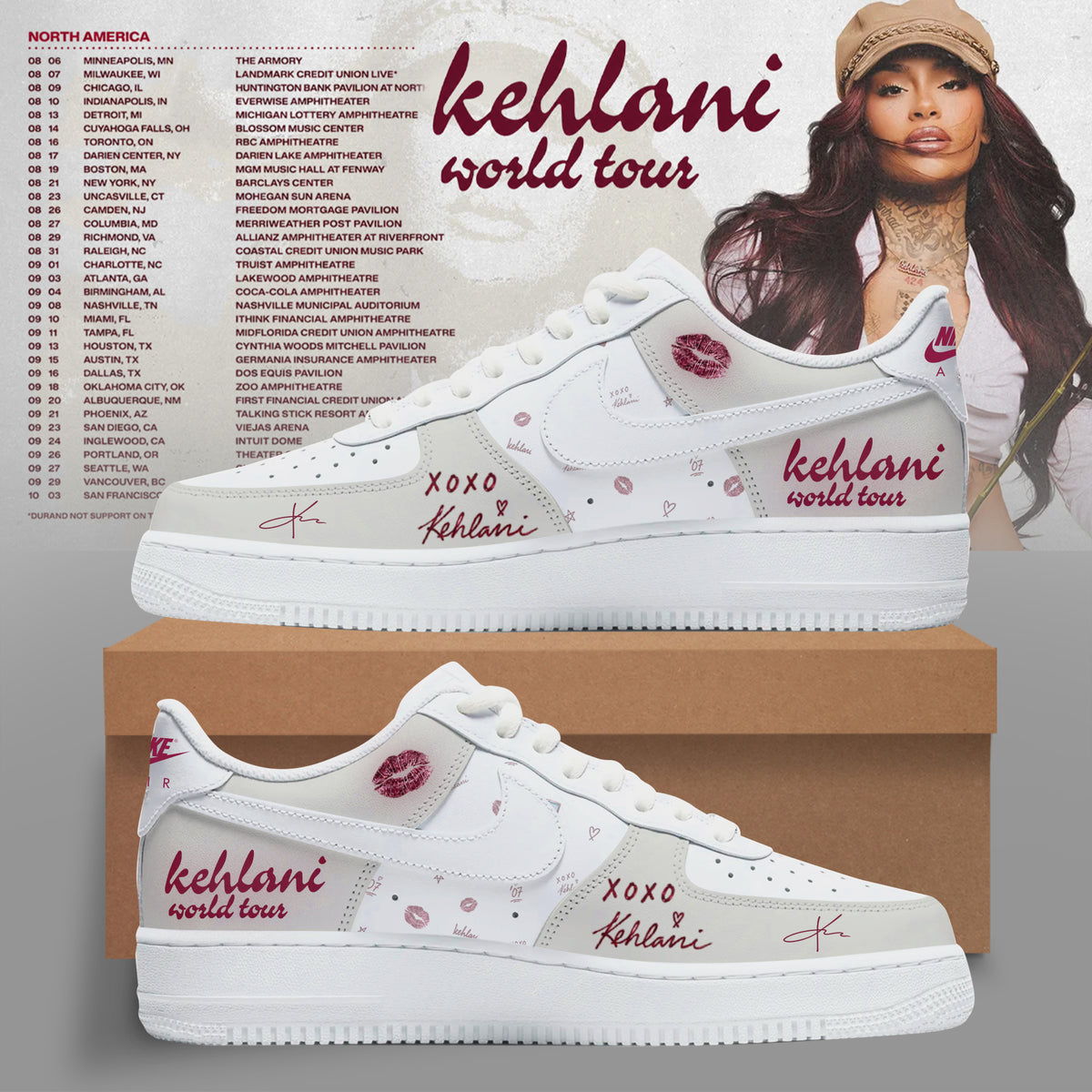 Kehlani World Tour 2026 Limited Edition AF1 Sneakers