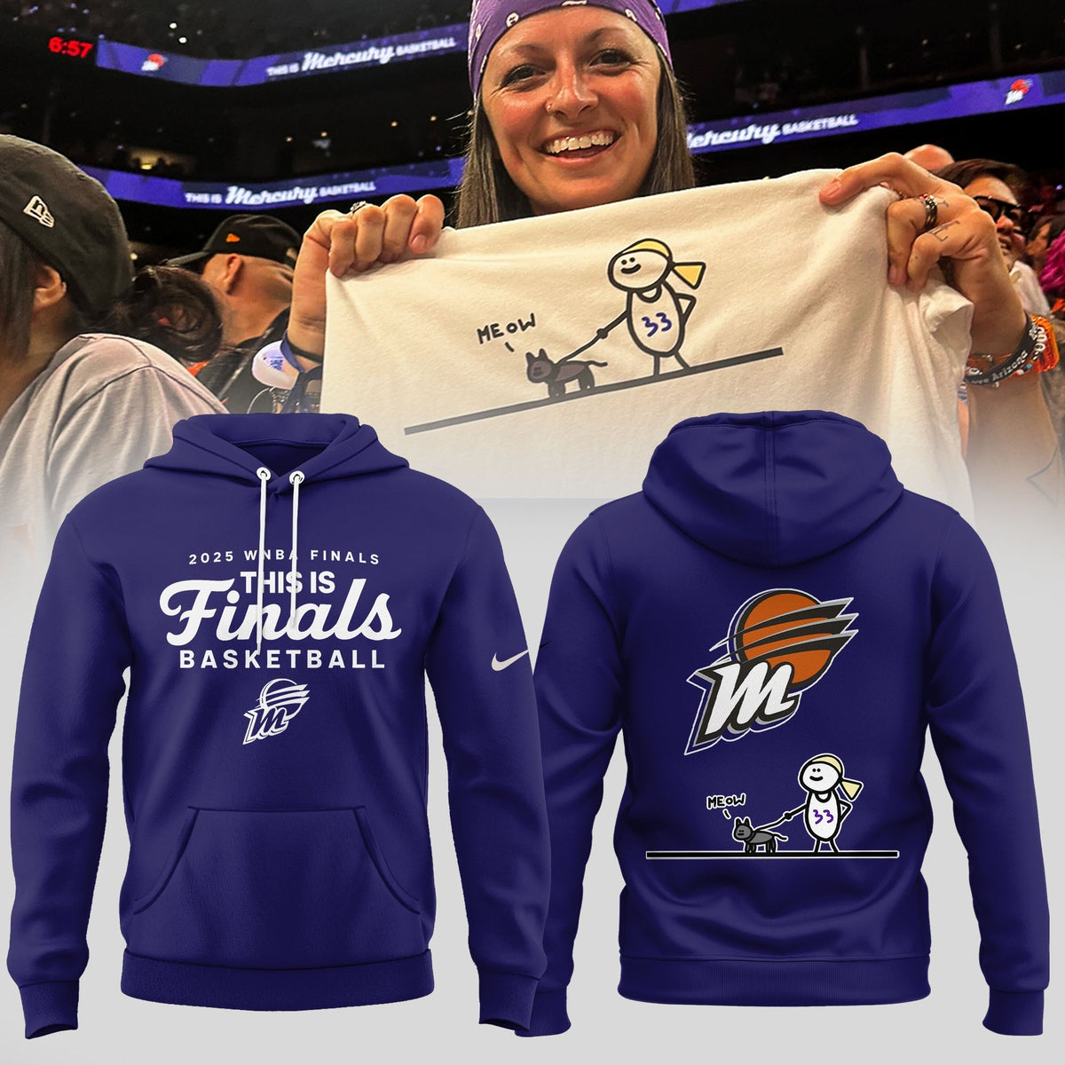 Phoenix Mercury 2025 Finals Hoodie Meow collections