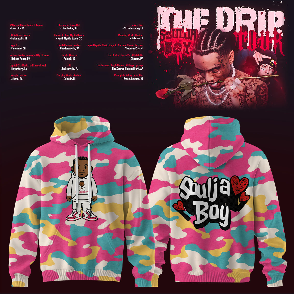 .SOULJA BOY LIMITED DRIP 2026 TOUR HOODIE MERCH IS HERE