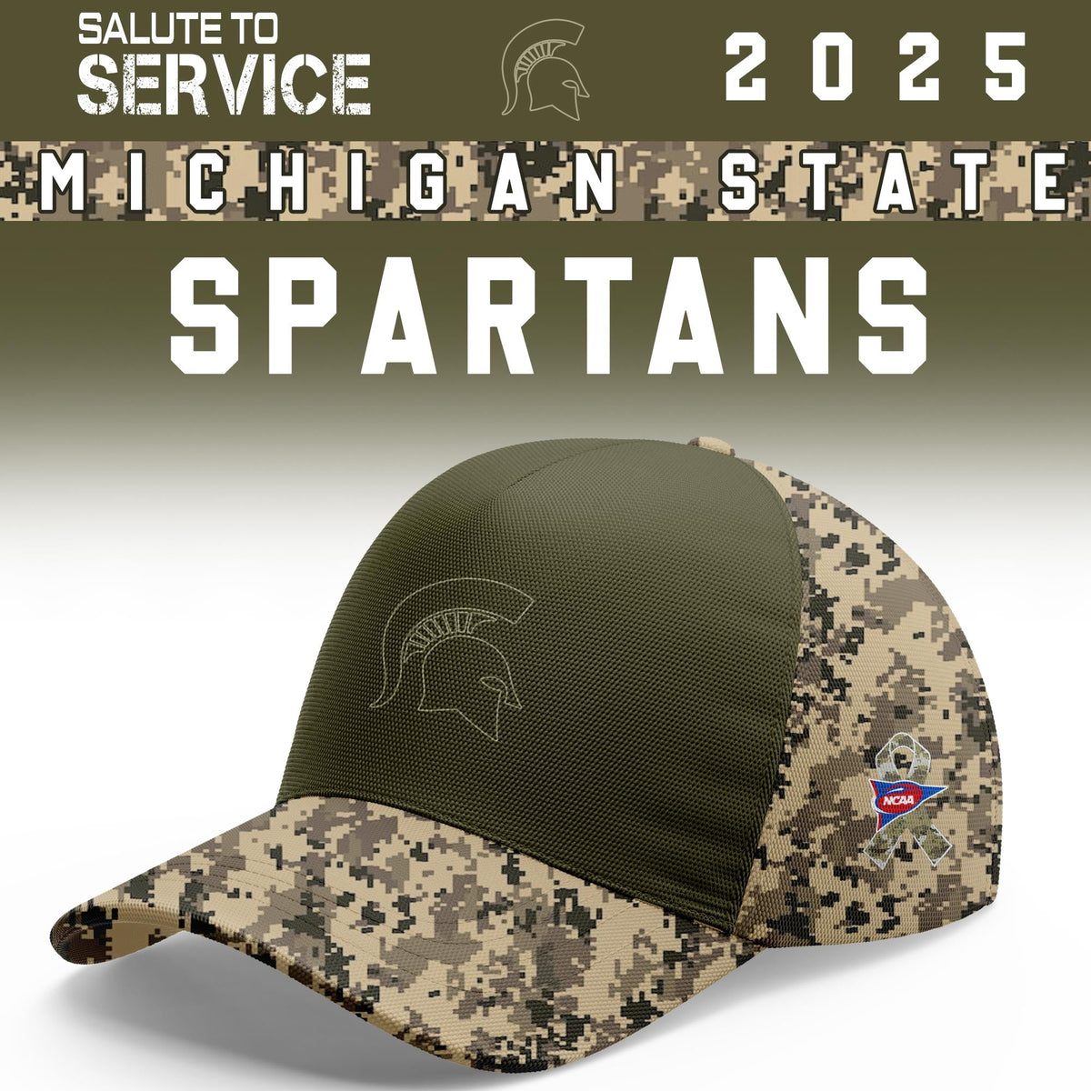 Michigan State Spartans Salute To Service Limited Hoodie and Cap 2025 Collection