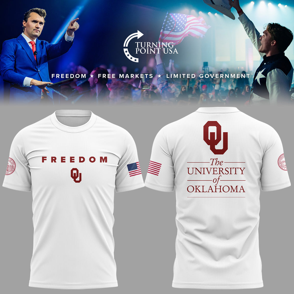 The University Of Oklahoma x Turning Point USA 2025 TShirt