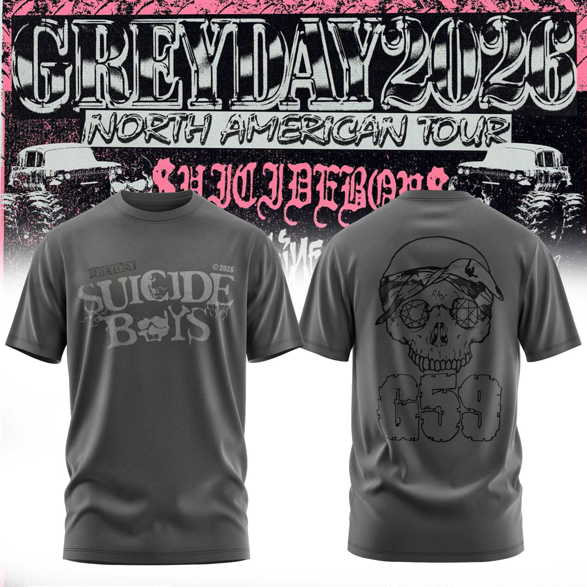 Limited Edition SUICIDEBOYS T-Shirts: Only for the Grey Day 2026 Tour