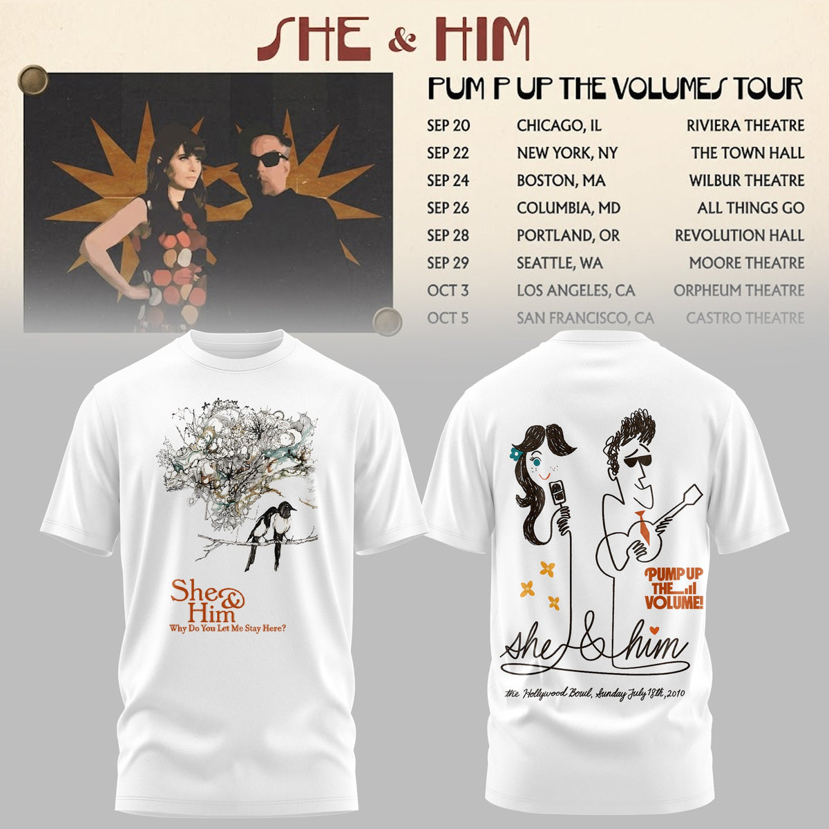 SHE & HIM – PUMP UP THE VOLUME COLLECTION TEE