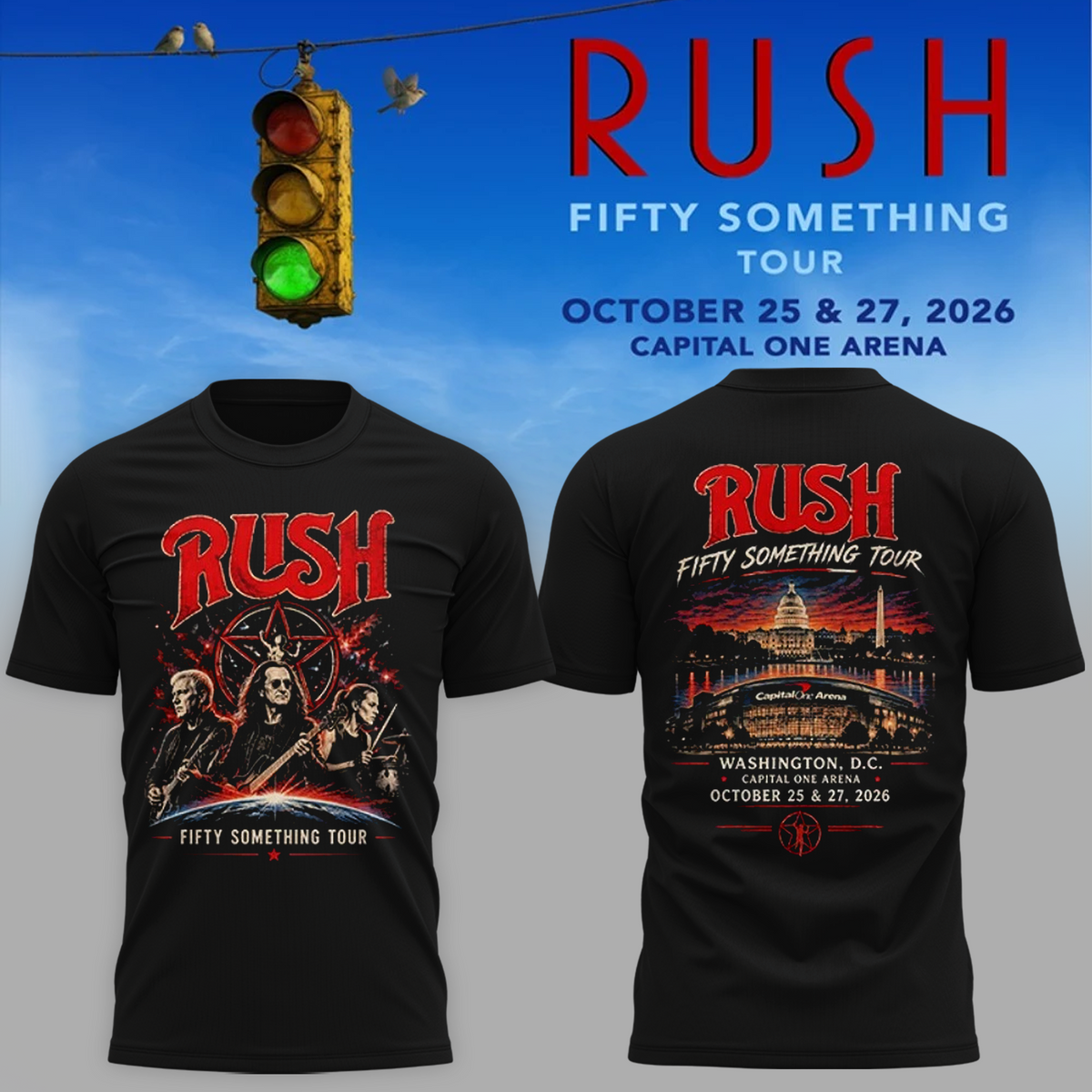 Official RUSH Washington DC T-Shirt – October 25 & 27, 2026 Capital One Arena