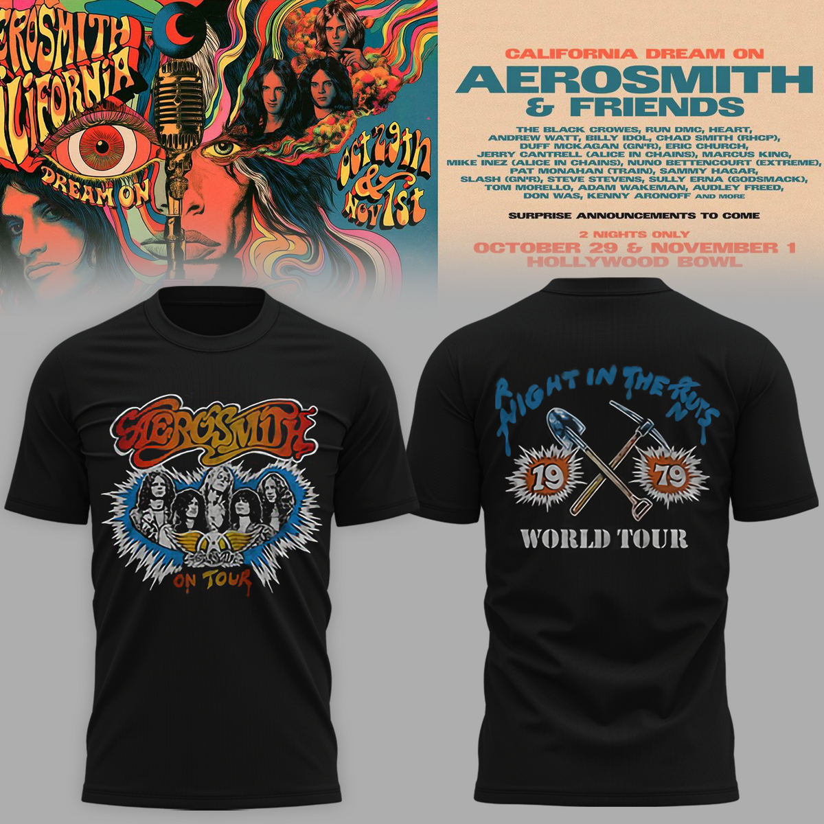 🤘 Aerosmith & Friends October 29–November 1 Tee
