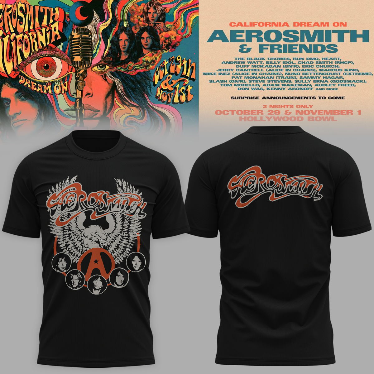 🤘 Aerosmith & Friends October 29–November 1 Tee