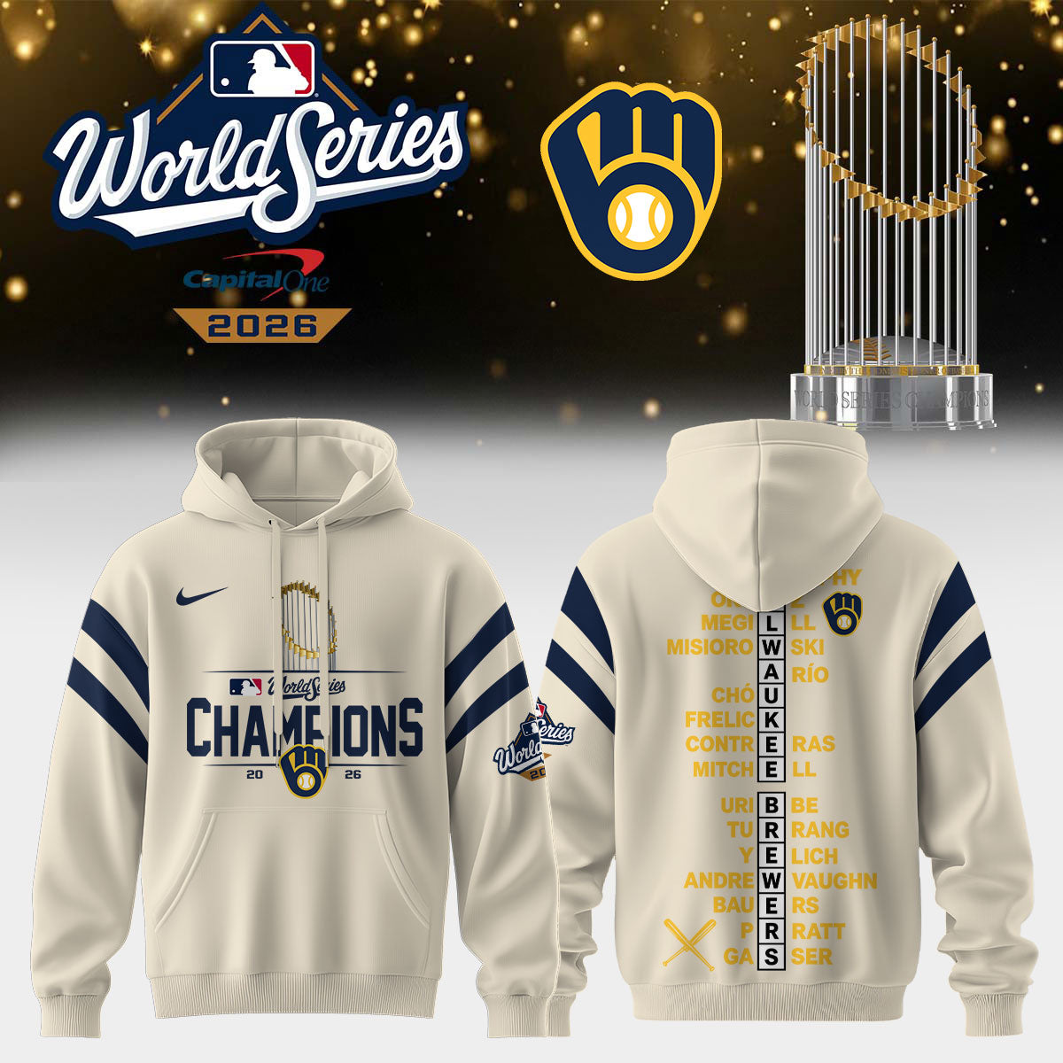 .Milwaukee Brewers 2026 World Series Champions – Hoodie