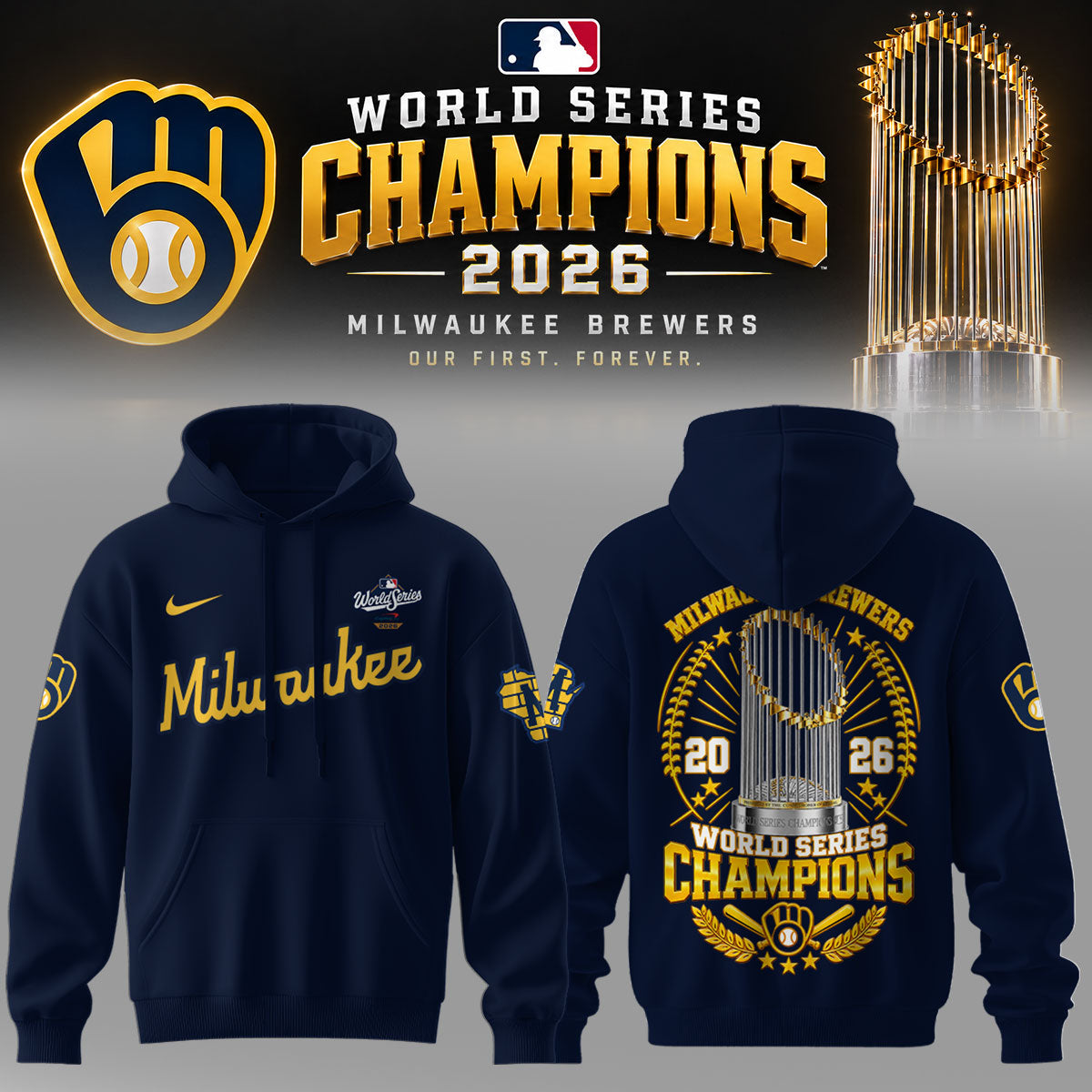 Milwaukee Brewers 2026 World Series Champions – Hoodie