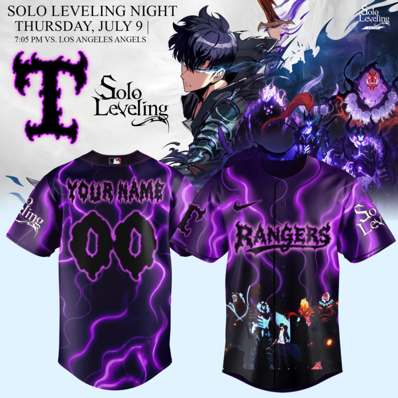 __.Texas Rangers x Solo Leveling Limited Baseball Jersey 4 (Custom Name & Number)
