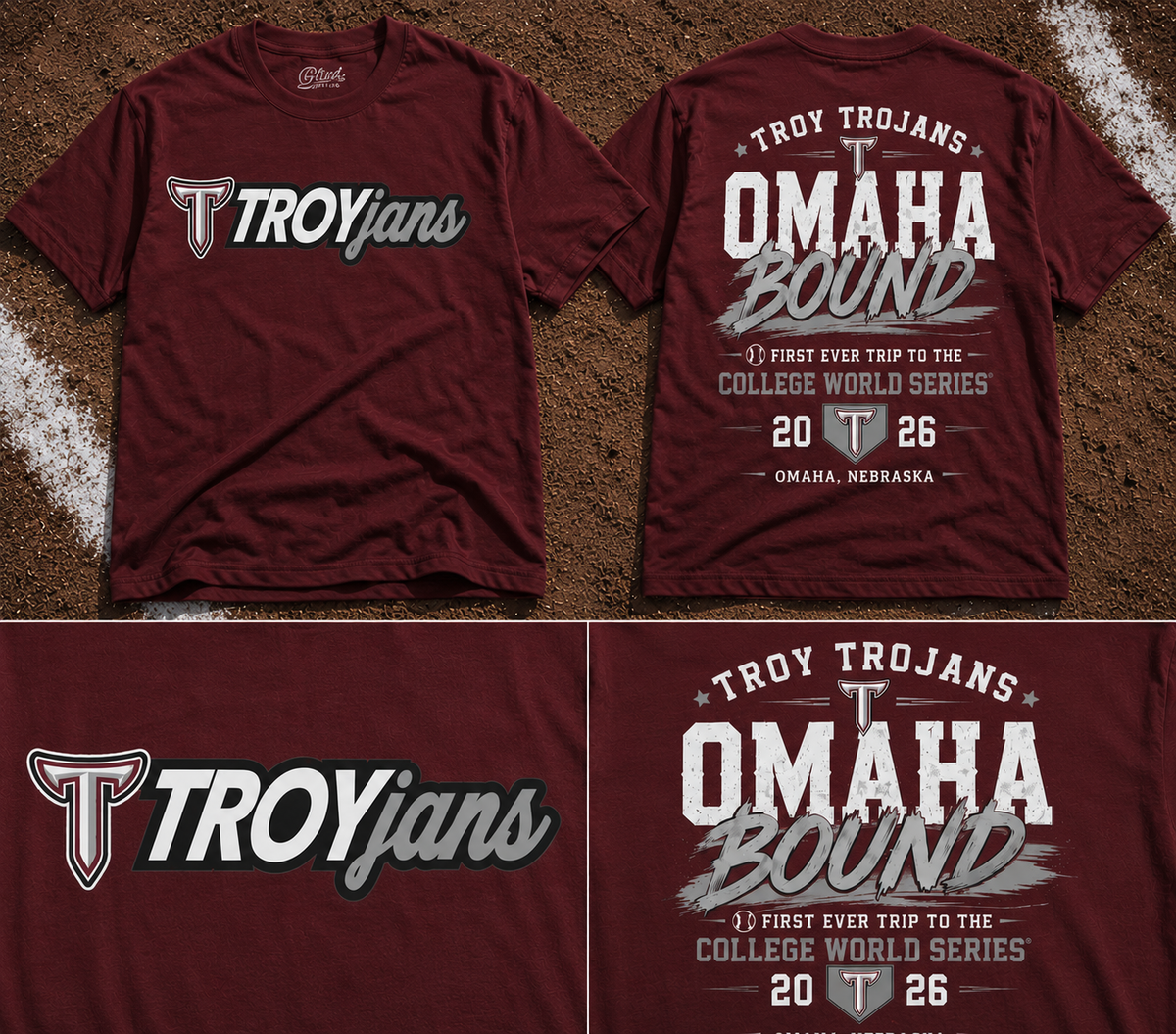 Troy Trojans 2026 NCAA Baseball Men’s College World Series OMAHA T-Shirt