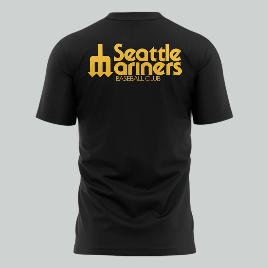 Seattle Mariners Trident Logo T-Shirt - Black - Limited Edition