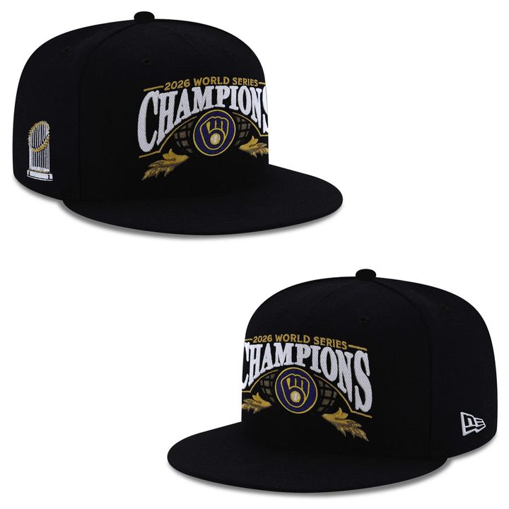 Milwaukee Brewers 2026 World Series Champions Black New Cap