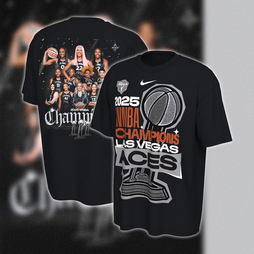 Exclusive Release T-Shirt Las Vegas Aces 2025 WNBA Finals Champions 2-Side Black
