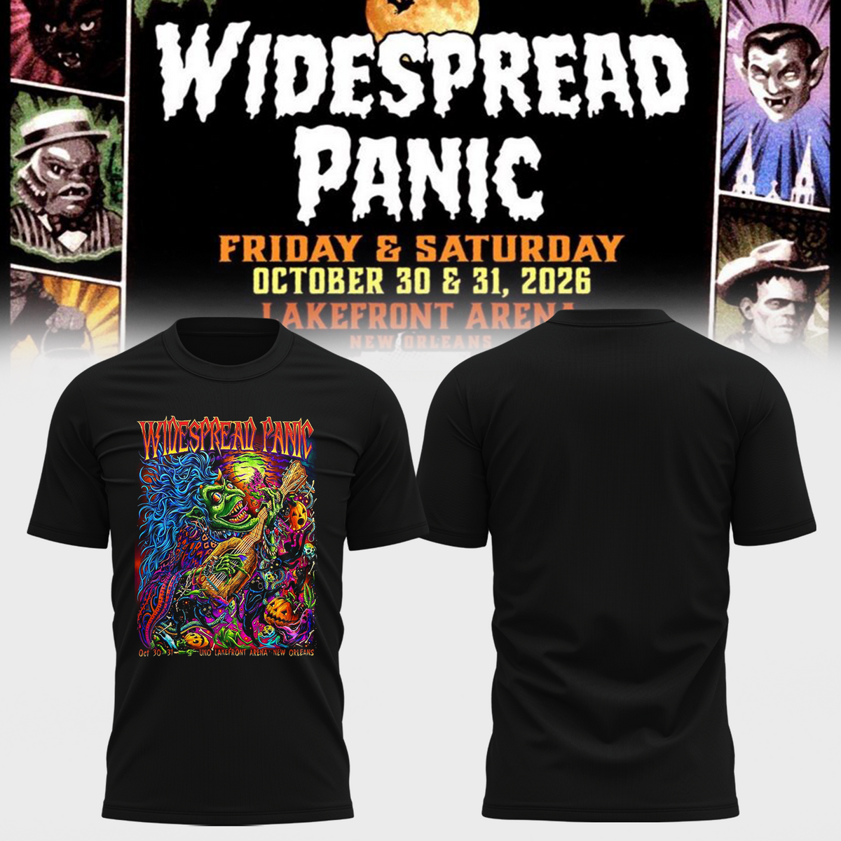 🚗 Widespread Panic Vintage Horror Tee