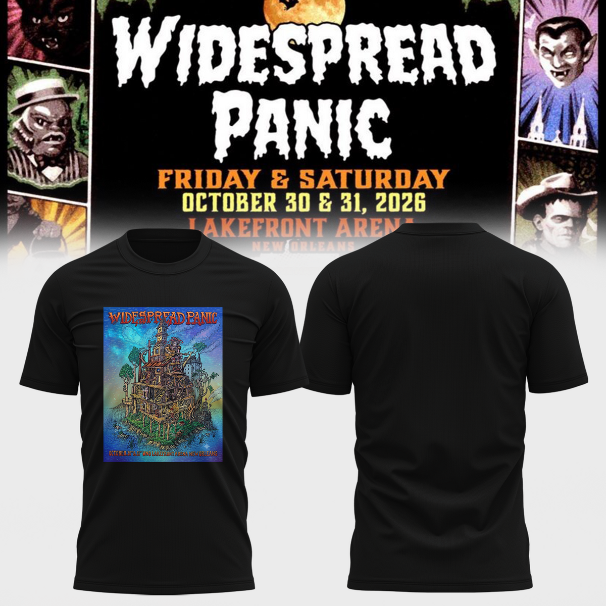 🚗 Widespread Panic Vintage Horror Tee