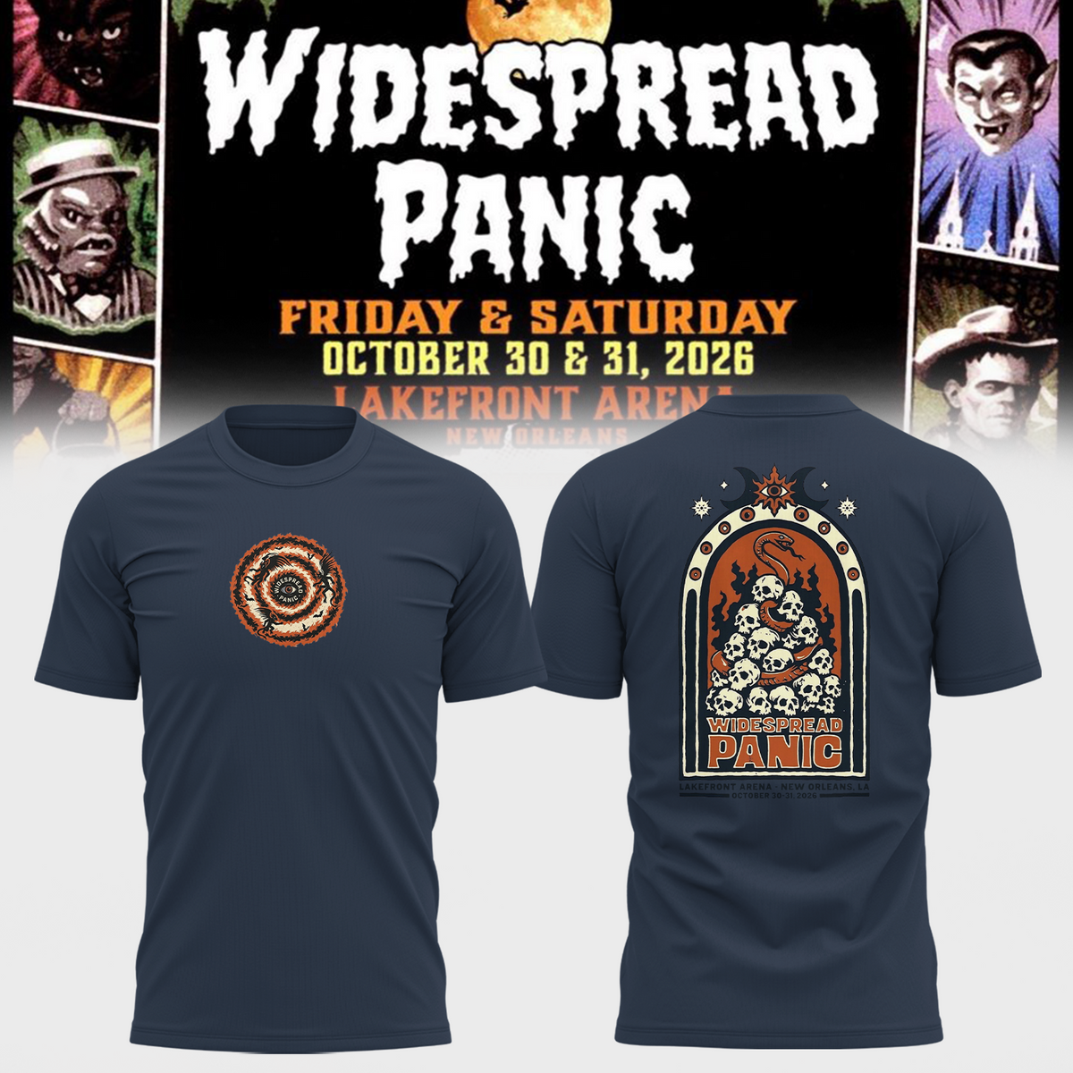 🚗 Widespread Panic Vintage Horror Tee