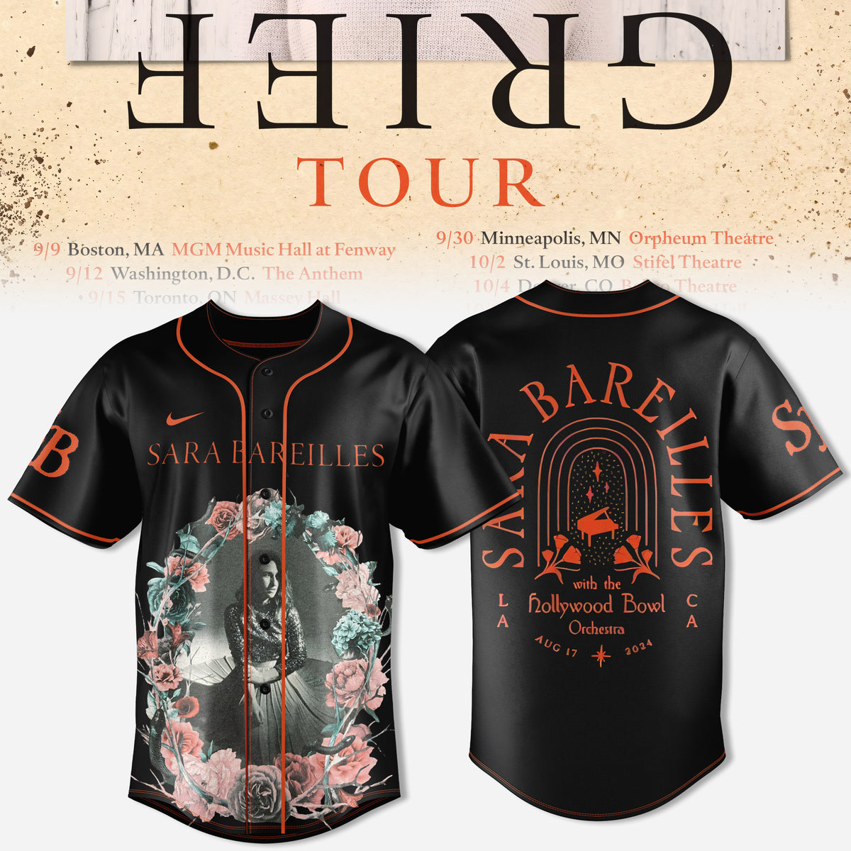 _SARA BAREILLES “GOOD GRIEF” TOUR COLLECTION JERSEY