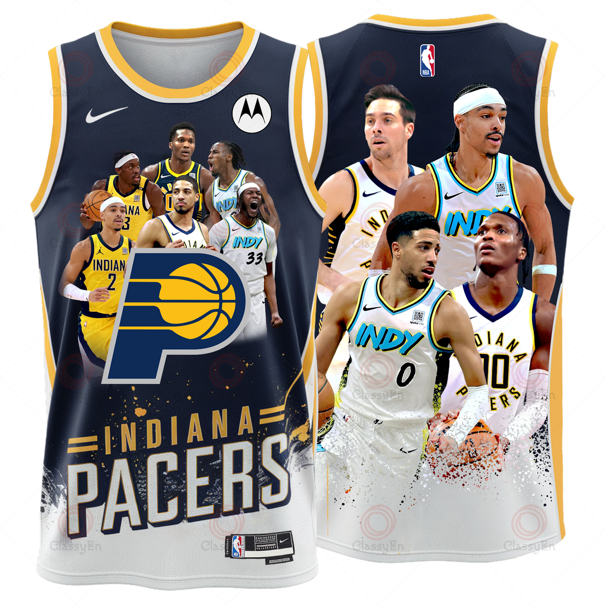 Indiana Pacers Basketball Team Finals 2025 3D Basketball Jersey
