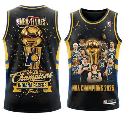 Indiana Pacers Basketball Champions Finals 2025 3D Basketball Jersey