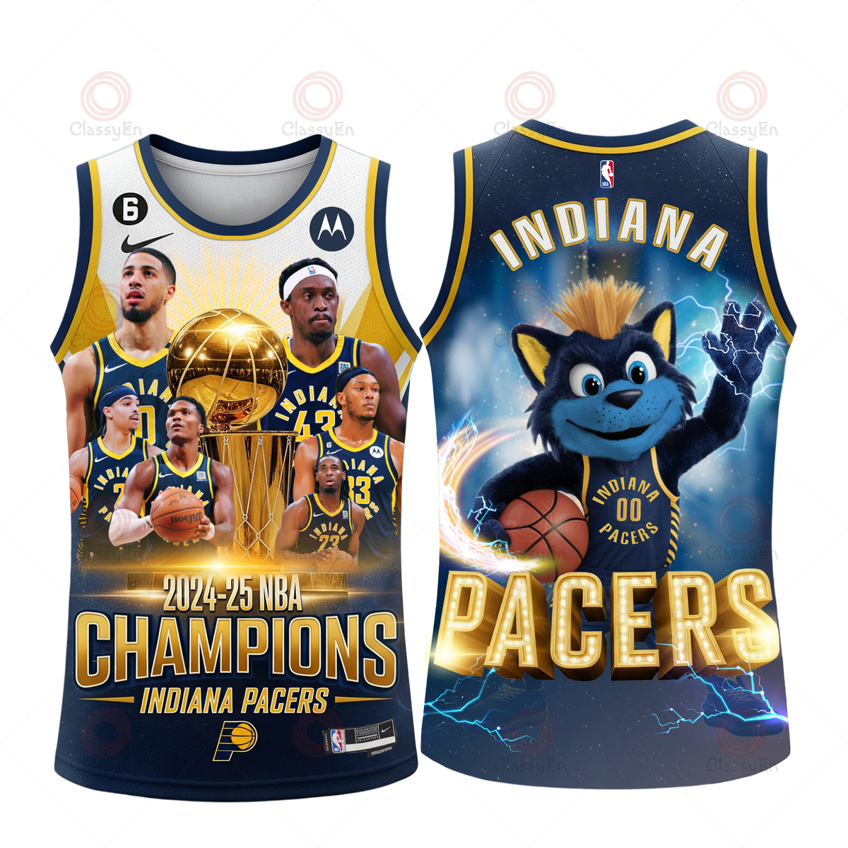 Indiana Pacers Basketball Champions Finals 2025 3D Basketball Jersey