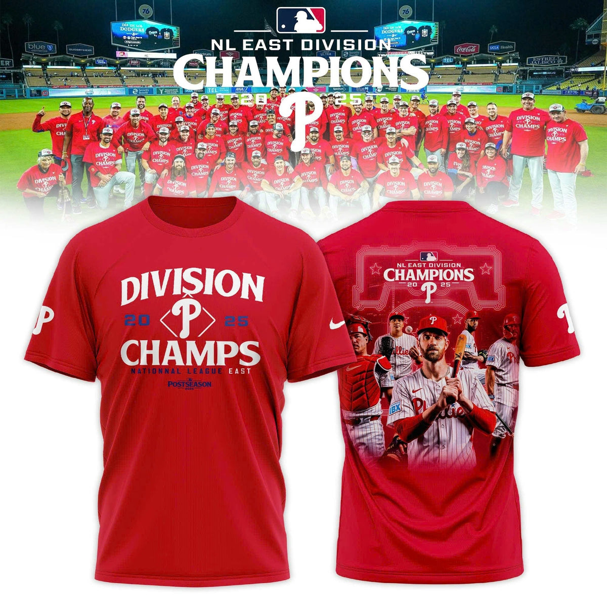 Philadelphia Phillies T-Shirt BACK-TO-BACK NL EAST CHAMPIONS