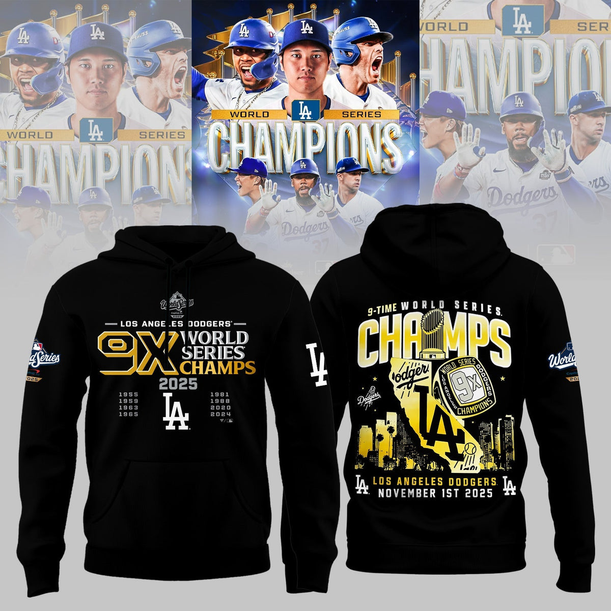 LA Dodgers – 2025 World Series Champions Limited Edition Combo Hoodie