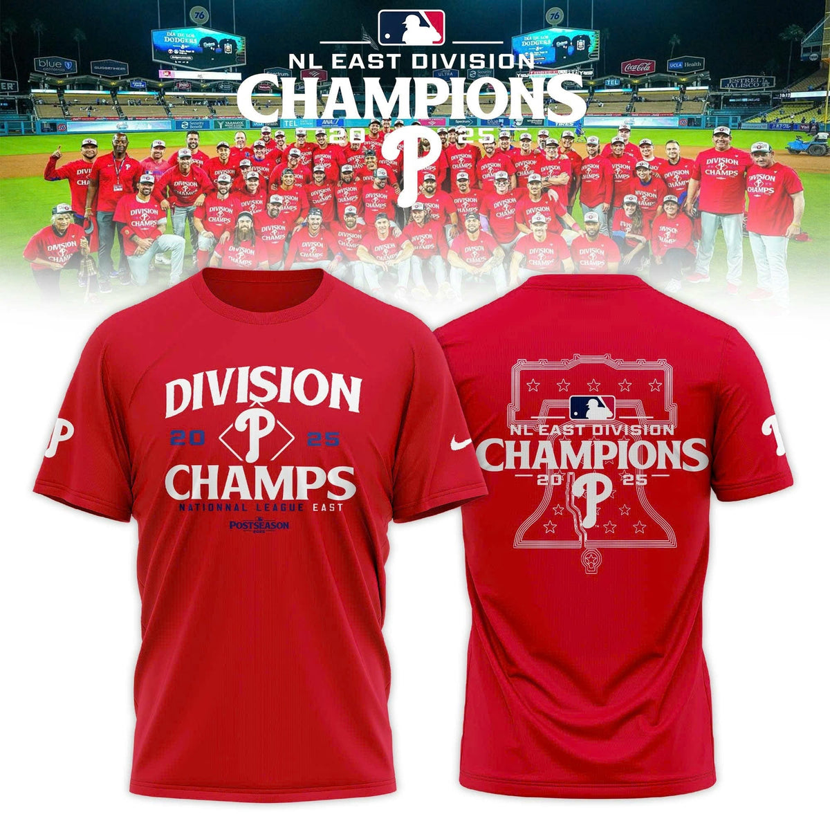 Philadelphia Phillies T-Shirt BACK-TO-BACK NL EAST CHAMPIONS
