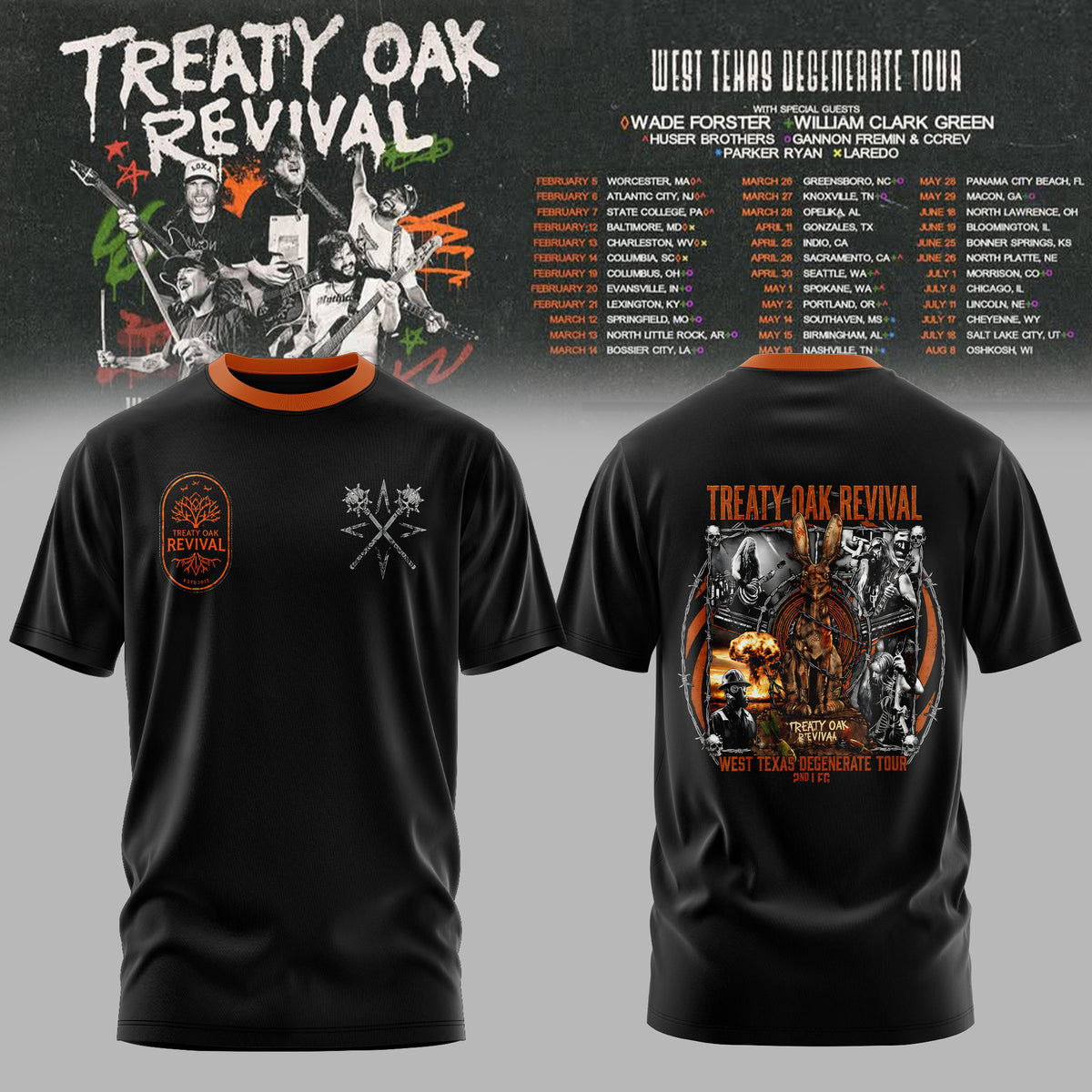 Treaty Oak Revival – West Texas Degenerate Tour Tee